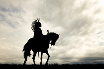 Native Indian on horse © adrenalinapura
