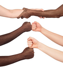 set of handshakes isolated on white background