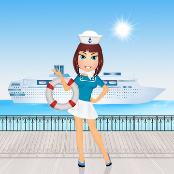 sailor girl on cruise