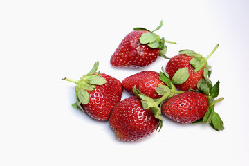 Strawberry fruits with white background.