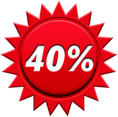 Red Discount Sticker 40%