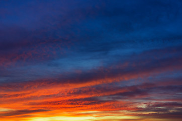 Fototapeta na wymiar Stunning evening sunset sky