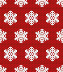 Fototapeta na wymiar Traditional Christmas Seamless Pattern with Isometric 3D Snowfla
