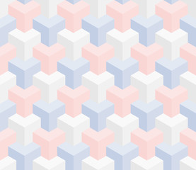 Isometric seamless pattern. 3D optical illusion background.