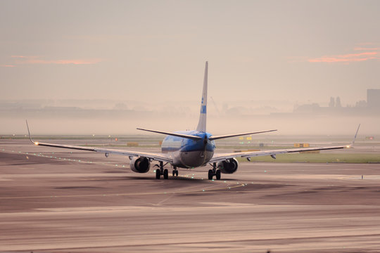 Boeing 737 departing from Amsterdam Schiphol internaten airport