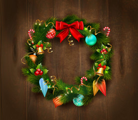 Festive Christmas Wreath Poster