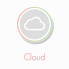 flat circular cloud icon for infographics information technology