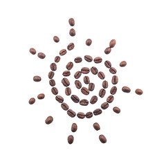 coffee beans sun shape
