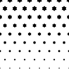 Seamless Abstract dotted background. Halftone effect illustration. Black Jewish stars on white background.