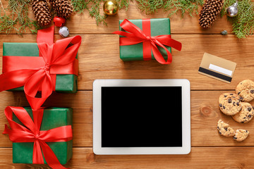 Christmas online shopping background