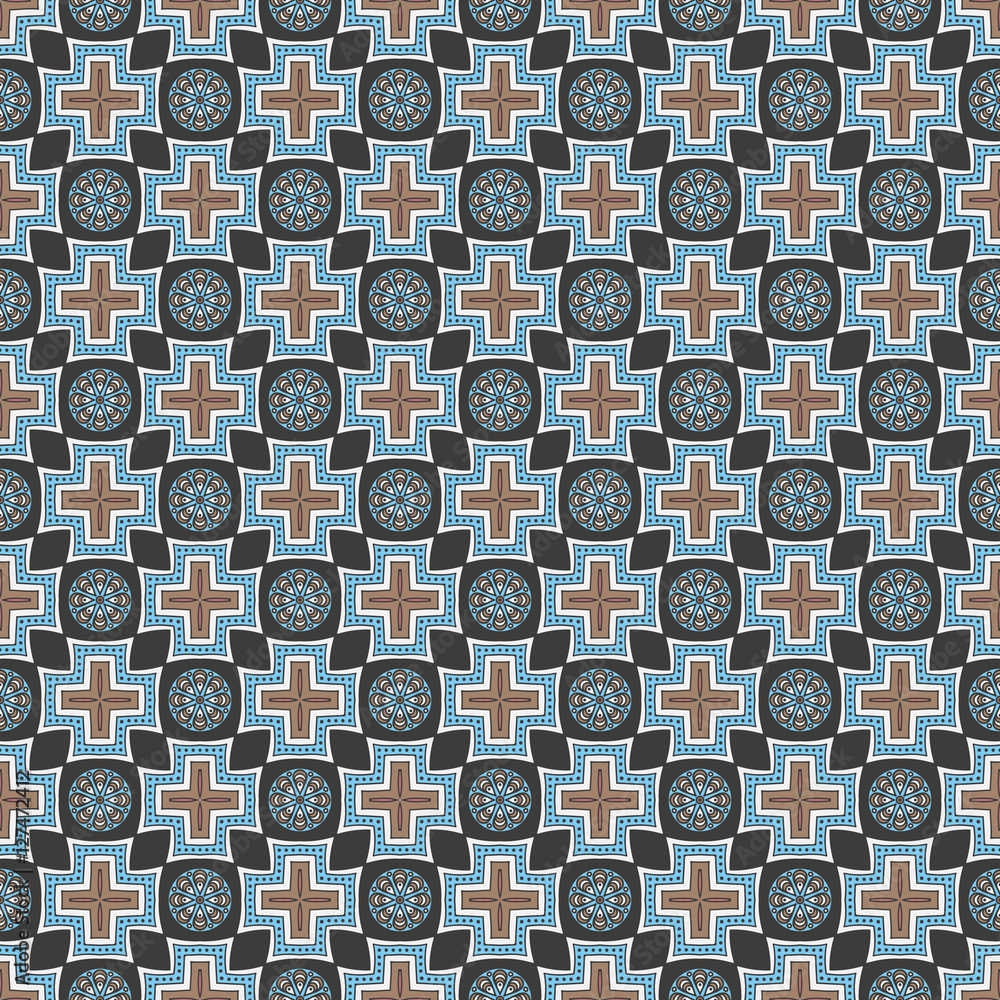 Aufkleber boho circus abstract pattern geometrical stars and circles for spring summer fashion with abstract o