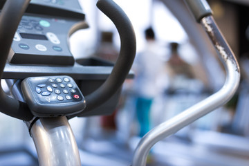 pannel of equipment in modern gym