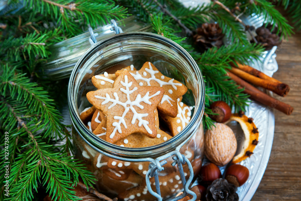 Sticker gingerbread christmas cookies