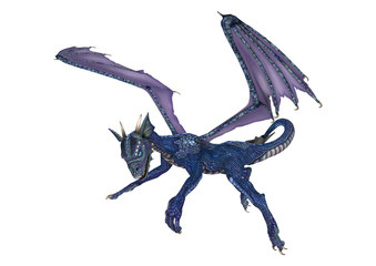 Fototapeta premium 3D Rendering Fantasy Dragon on White
