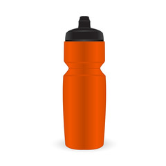 Orange color sport bottle isolated vector on the white background