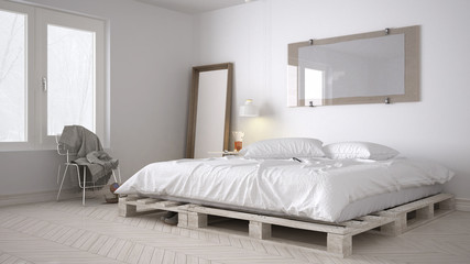 DIY bedroom, scandinavian white eco chic design