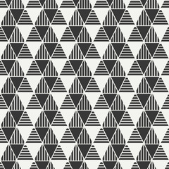 Geometric line monochrome abstract hipster seamless pattern with triangle. Wrapping paper. Scrapbook. Print. Vector illustration. Linear background. Graphic texture for your design, wallpaper.