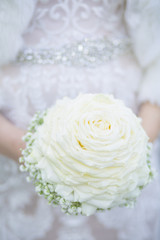 Bride holding Biedermeier Bouquet