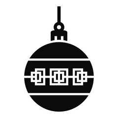 Christmas tree toy with patterns icon
