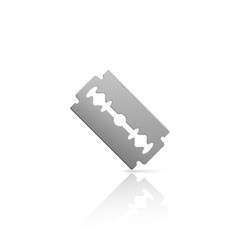 Fototapeta premium Blade razor with reflection isolated on white.