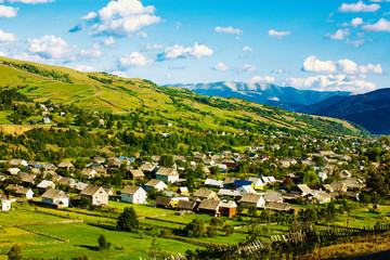 Beautiful green village from above