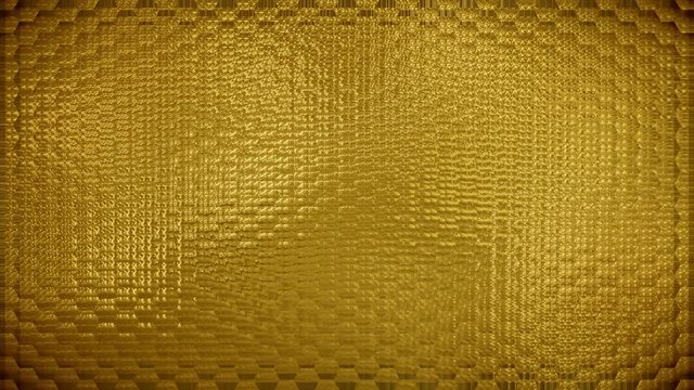  Fondo de textura fractal simulando cristal o vidrio amarillo en hexagonos con luces que ondean o fluyen
