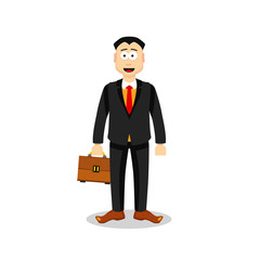 Vector Man in Business Suit Icon with case