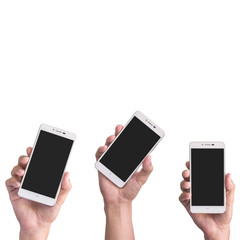 man hand hold smartphone