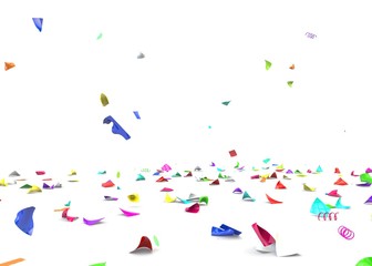 Bright and colorful confetti lying on the floor