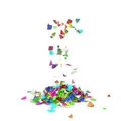 Bright and colorful confetti lying on the floor