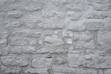 Old White Washed Brick Wall Abstract Horizontal Background Textu