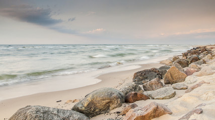 beautiful view of Polish Baltic Sea - obrazy, fototapety, plakaty