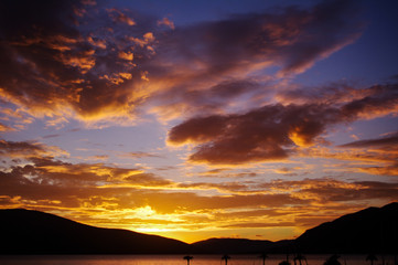 Obraz premium Altocumulus sunset, Tivat, Montenegro.