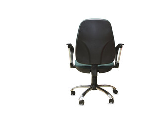 back view of modern office chair from gray cloth. Isolated