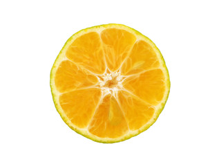 Slices of orange isolated on white background