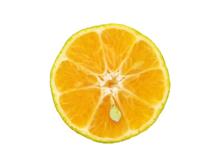 Slices of orange isolated on white background