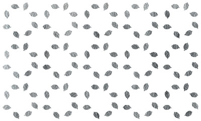Silver leaves on white background.