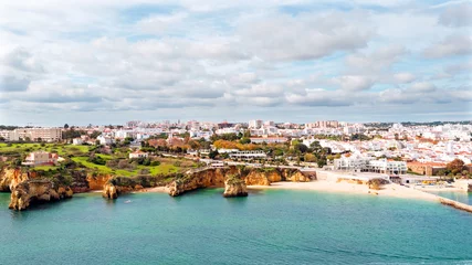 Fototapeten Europa Aerial from the city Lagos in the Algarve in Portugal  © Nataraj
