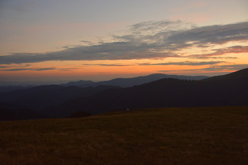 beautiful sunset in the mountains