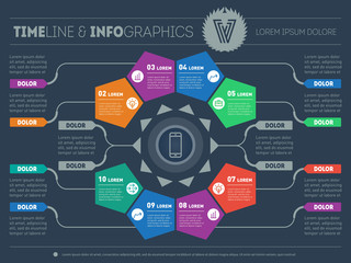 Part of the report with logo and icons set. Vector infographic o