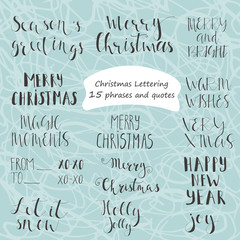 Christmas lettering, perfect for postcards and wishes. Vector illustration