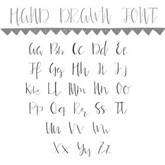 Naklejka premium Hand drawn creative font. Unique lettering. Vector illustration