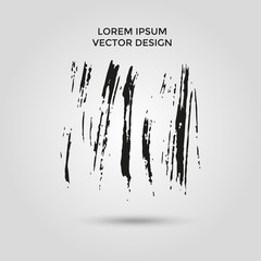 Vector set of grunge brush strokes isolated on grey background, frames for text or quote.