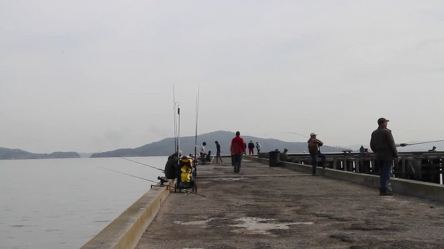 Fishing on a Pier in San Francisco