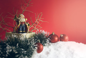 Obraz premium santa and decor prop with snow