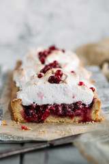 berry pie with Italian meringue