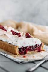 berry pie with Italian meringue