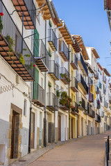 Fototapeta na wymiar Colorful street in the center of Morella
