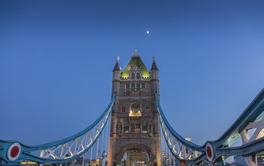 Fototapeta na wymiar London, UK - May 14, 2016; Tower Bridge London at sunset, with the London tower.