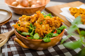 Crispy onion bhajis